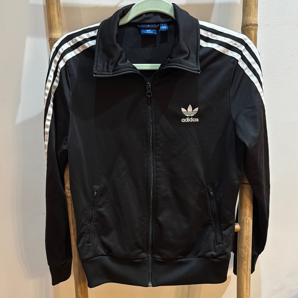 Adidas Black Jacket with White Accents